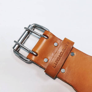 LUXIAOJUN Single-layer Leather Weightlifting Belt